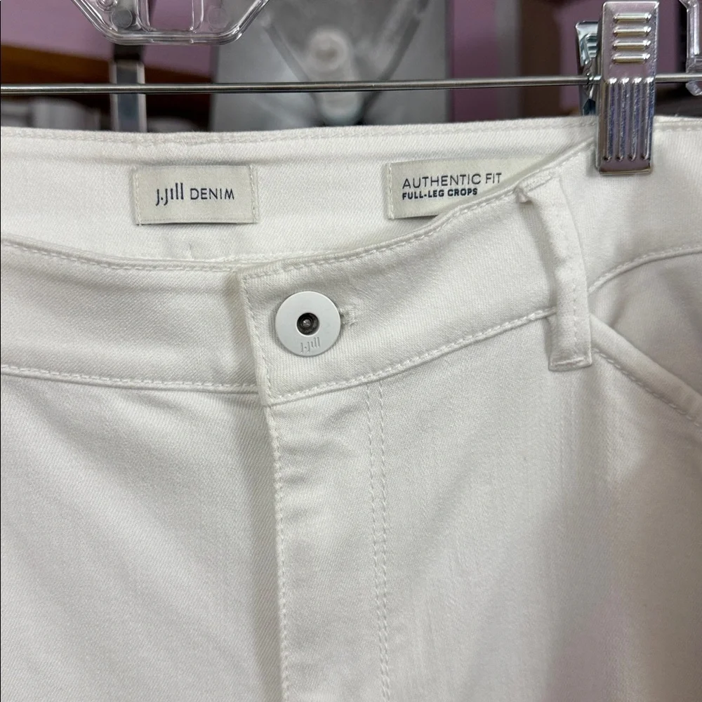 NWT J. Jill Denim White Full Leg Crops - Size 10T - Authentic Fit